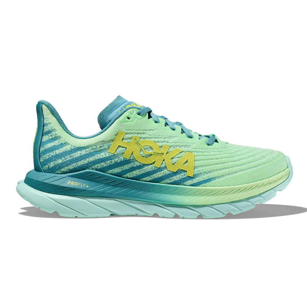 Men's Hoka One One Mach 5, Lime Glow/Ocean Mist, 10 D
