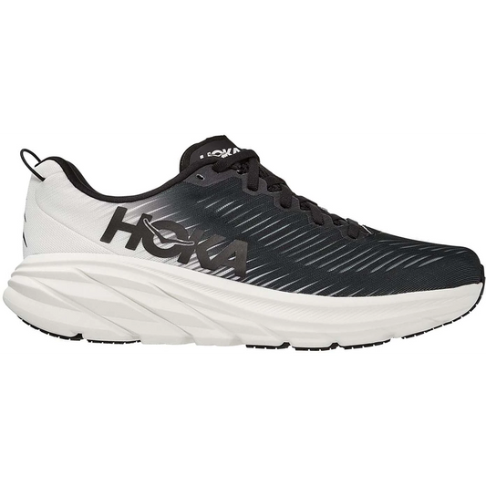 Men's Hoka One One Rincon 3, Black/White, 12 D Medium
