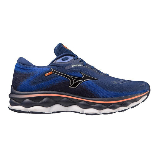 Men's Mizuno Wave Sky 7, Blue Depths-Silver, 9.5 D Medium