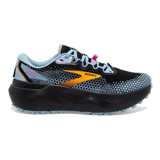 Women's Brooks Caldera 6, Black/Blue/Yellow, 5 B Medium