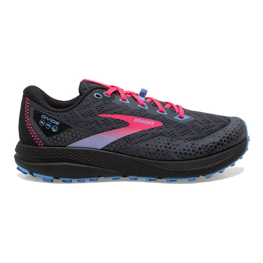 Women's Brooks Divide 3, Ebony/Black/Diva Pink, 10.5 B Medium