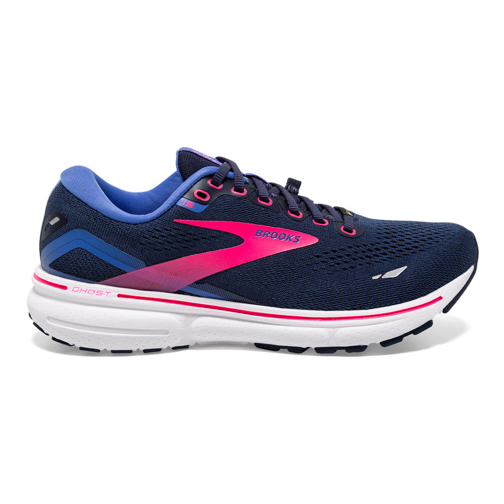 Women's Brooks Ghost 15 GTX, Peacoat/Blue/Pink, 10.5 B Medium