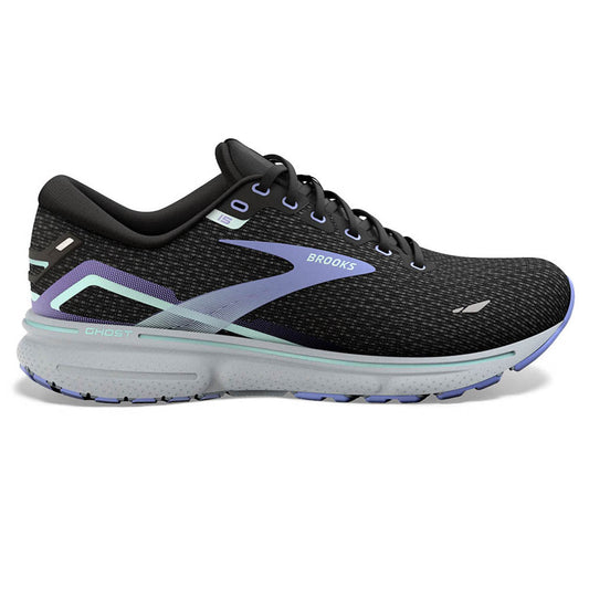 Women's Brooks Ghost 15, Black/Jacaranda/Salt, 6 B Medium
