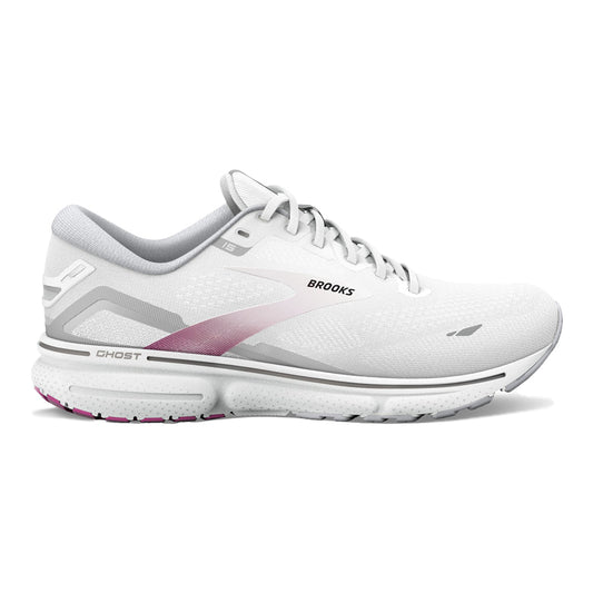 Women's Brooks Ghost 15, White/Oyster/Viola, 8.5 B Medium