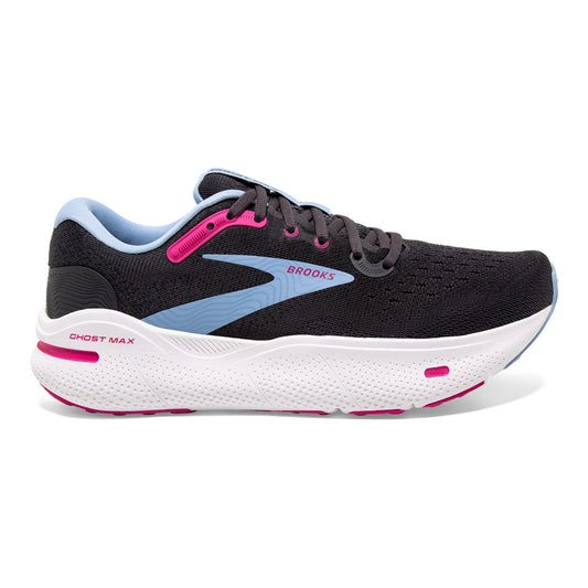 Women's Brooks Ghost Max, Ebony/Open Air/Lilac Rose, 6.5 B Medium
