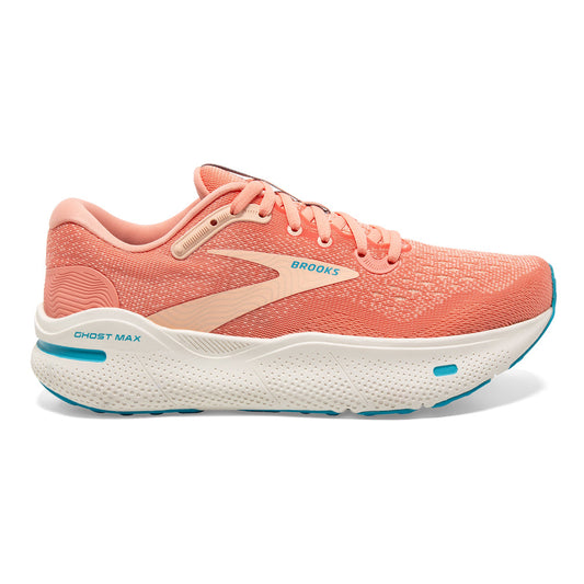 Women's Brooks Ghost Max, Papaya/Apricot/Blue, 9 B Medium