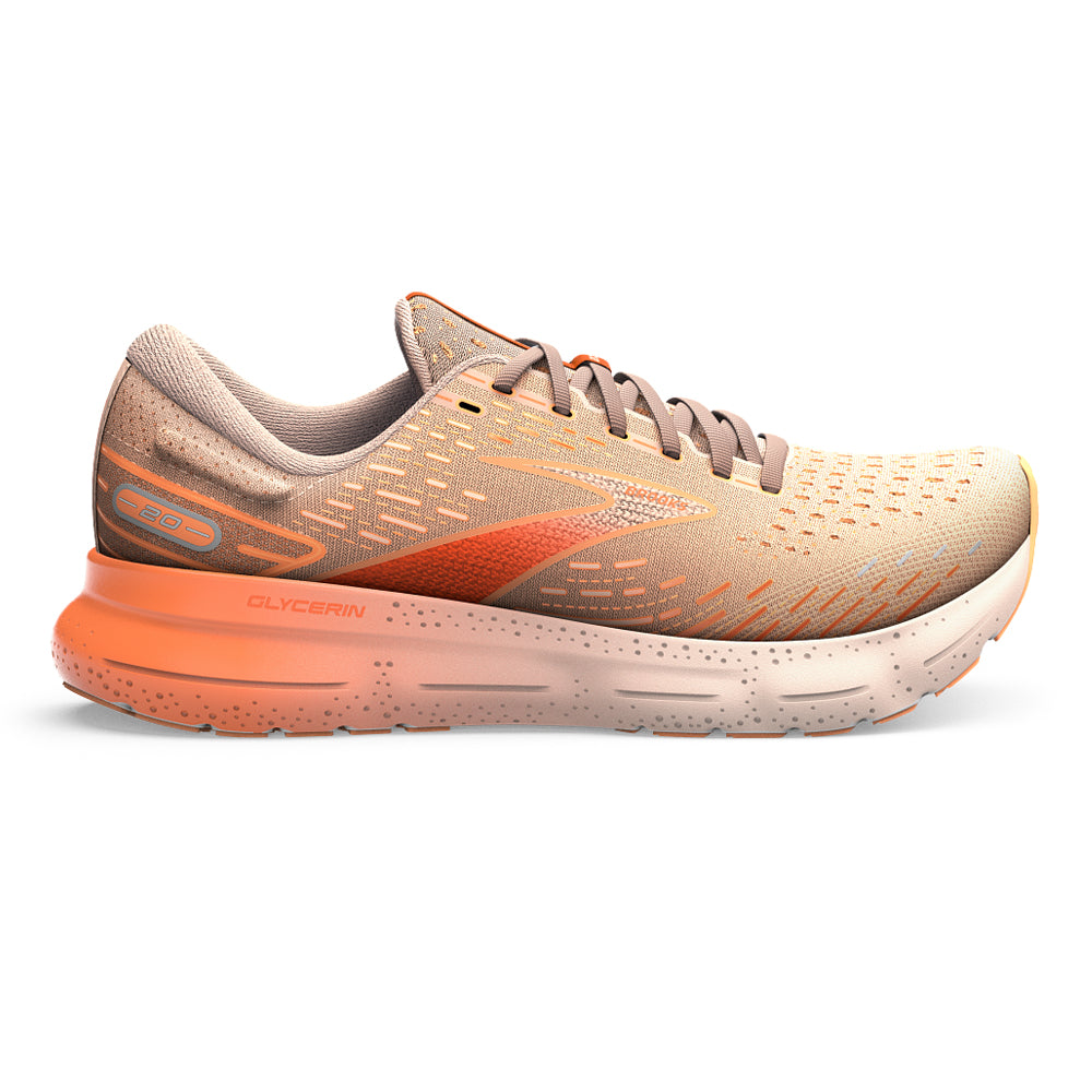 Women's Brooks Glycerin 20, Peach/Tangerine/Orange, 7.5 B Medium