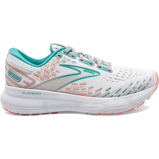 Women's Brooks Glycerin 20, Oyster/Latigo Bay/Coral, 9.5 B Medium