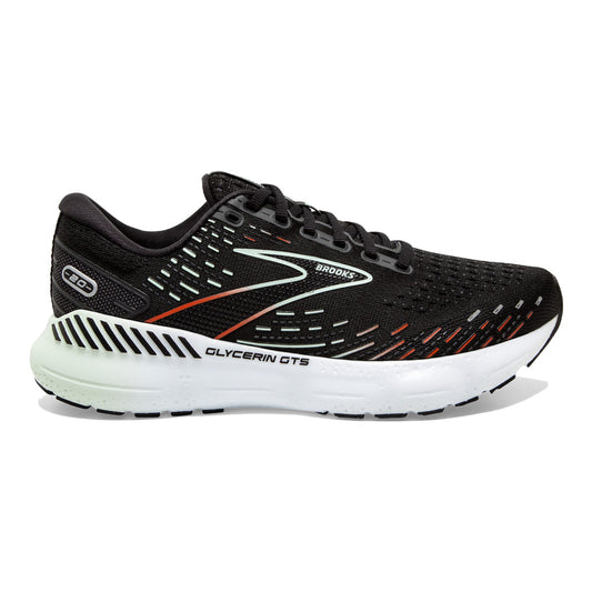 Women's Brooks Glycerin GTS 20, Black/Red/Opal, 7 B Medium