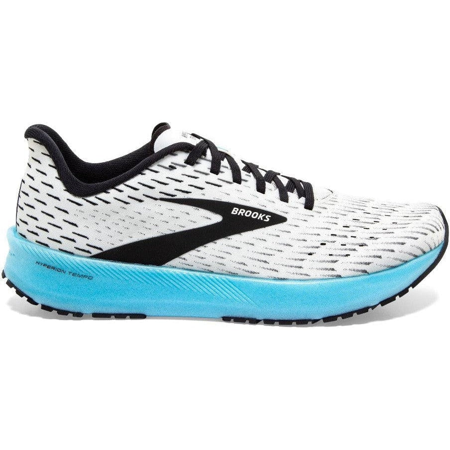 Women's Brooks Hyperion Tempo, White/Black/Iced Aqua, 9 B Medium
