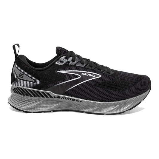 Women's Brooks Levitate GTS 6, Black/Blackened Pearl/White, 8 B Medium