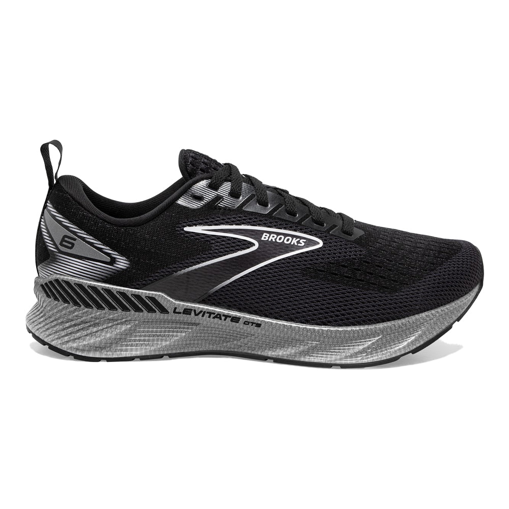 Women's Brooks Levitate GTS 6, Black/Blackened Pearl/White, 10.5 B Medium