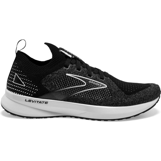 Women's Brooks Levitate Stealthfit 5, Black/Grey/White, 6.5 B Medium