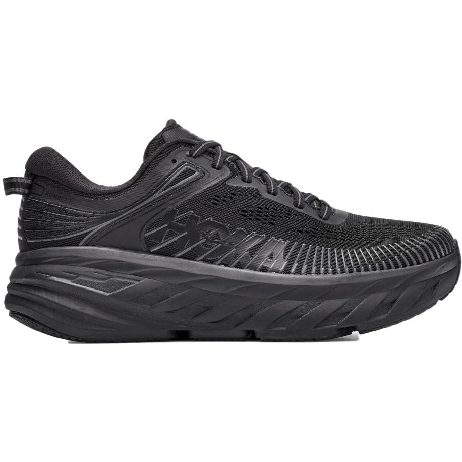 Women's Hoka One One Bondi 7, Black/Black, 9 D Wide