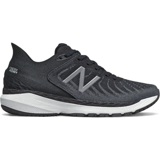 Women's New Balance Fresh Foam 860 v11, Black/White/Lead, 8 2A Narrow