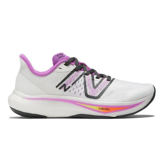 Women's New Balance FuelCell Rebel V3, White/Cosmic Rose, 7 B Medium