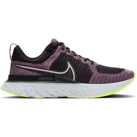 Women's Nike React Infinity Run Flyknit 2, Violet Dust/Elemental Pink/Black/Cyber, 10 B Medium