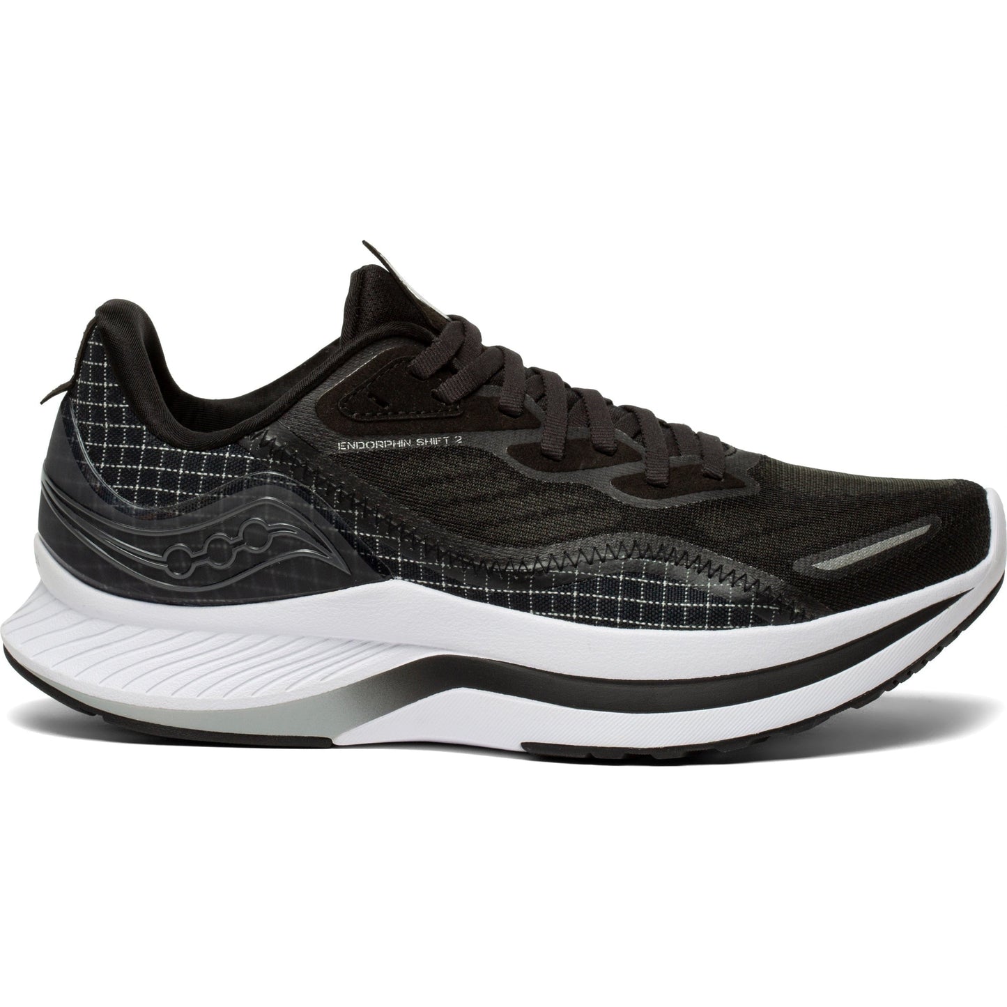 Women's Saucony Endorphin Shift 2, Black/White, 7.5 B Medium