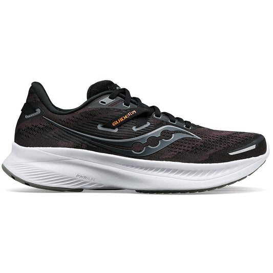 Women's Saucony Guide 16, Black/White, 9.5 D Wide