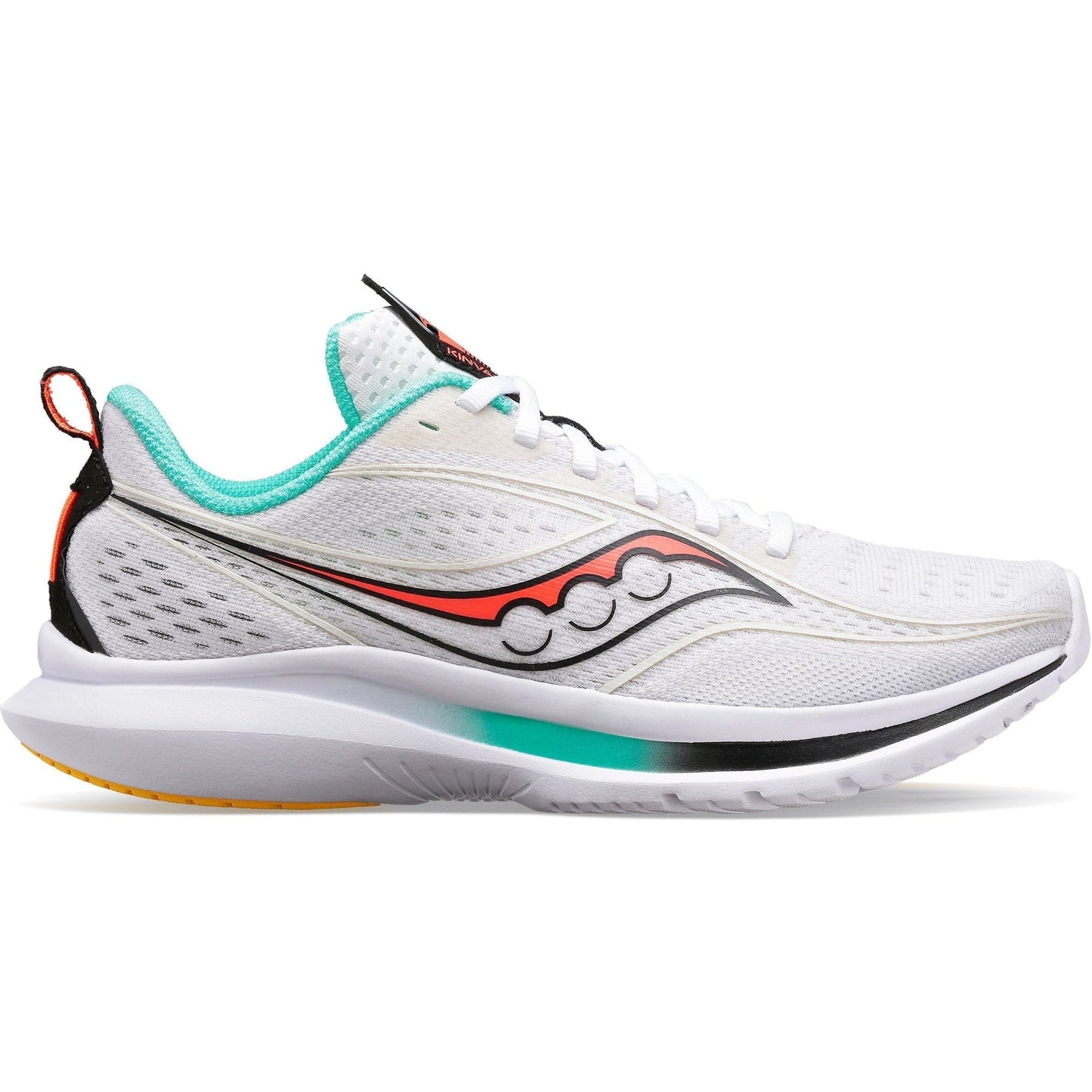 Women's Saucony Kinvara 13, White/Black/Vizi, 7 B Medium