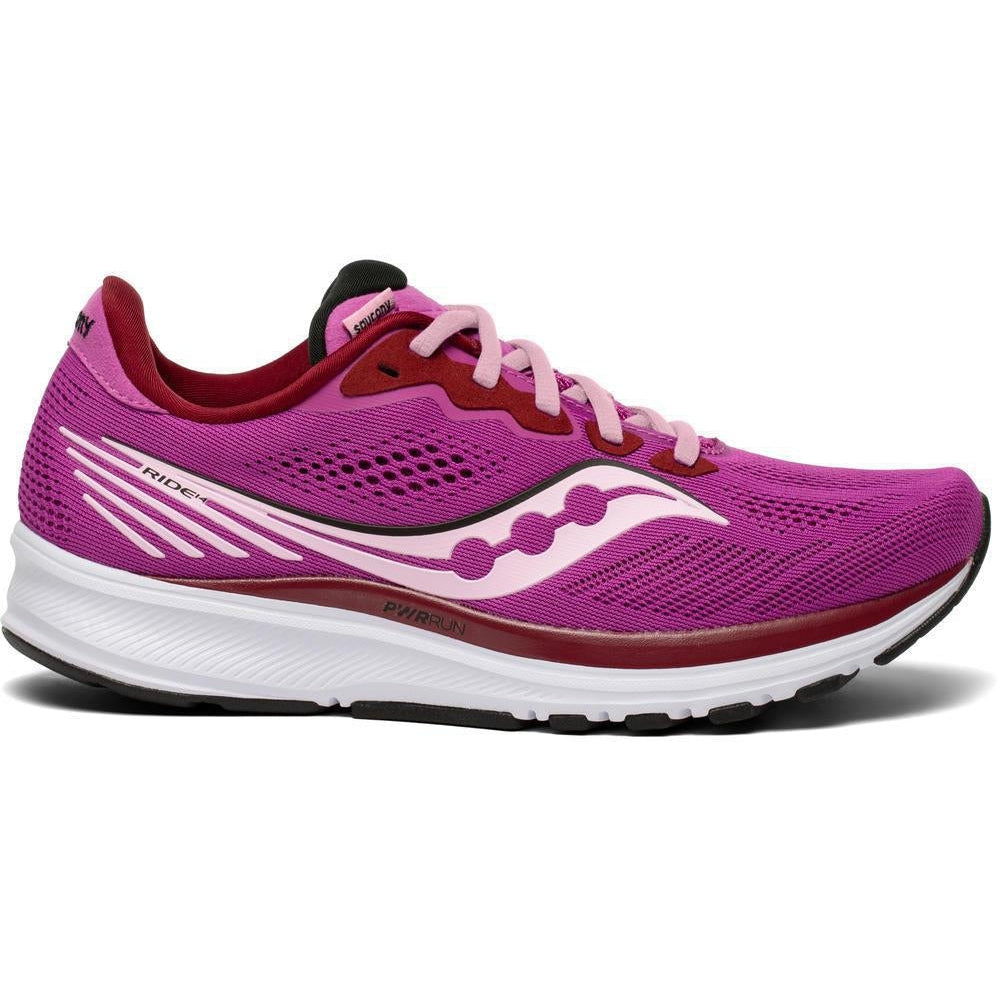Women's Saucony Ride 14, Razzle/Fairytale, 8 B Medium