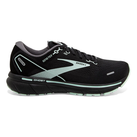 Women's Brooks Ghost 14 GTX, Black/Blackened Pearl/Aquaglass, 10 B Medium