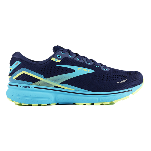 Men's Brooks Ghost 15, Navy/Blue/Green, 12 D Medium