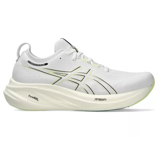 Men's Asics GEL-Nimbus 26, White/Birch, 13 2E Wide