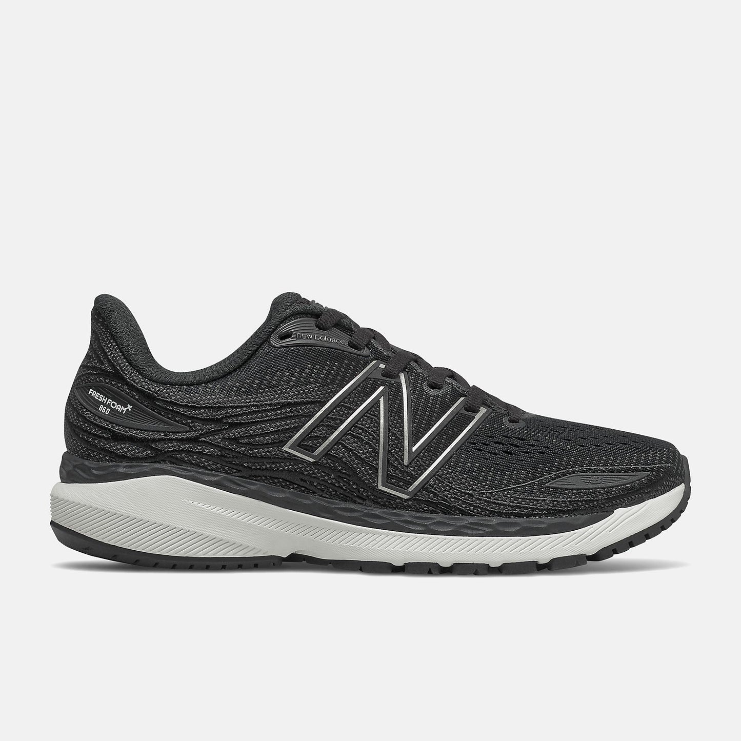 Women's New Balance Fresh Foam X 860v12, Black/White, 10.5 B Medium