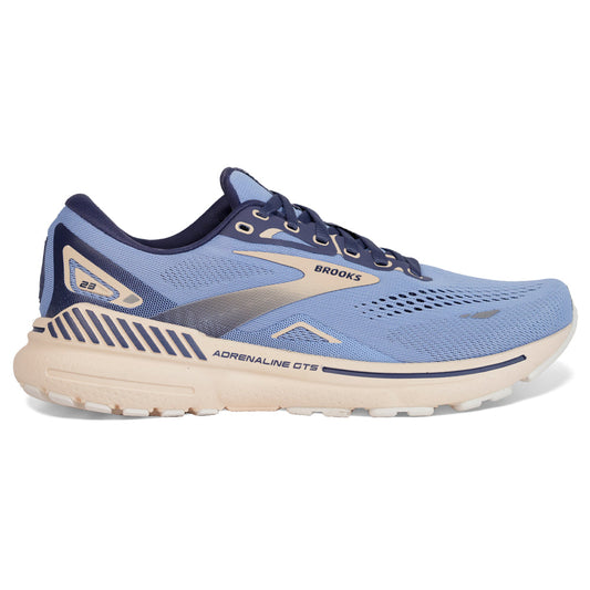 Women's Brooks Adrenaline GTS 23, Vista Blue/Navy/Linen, 8 B Medium